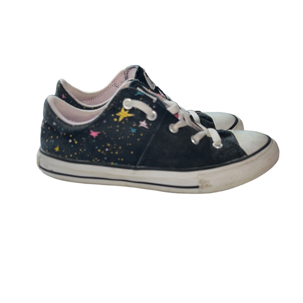 Converse All Stars Abstract Splatter Stars Design Black Low Tops Youth Size 3.5